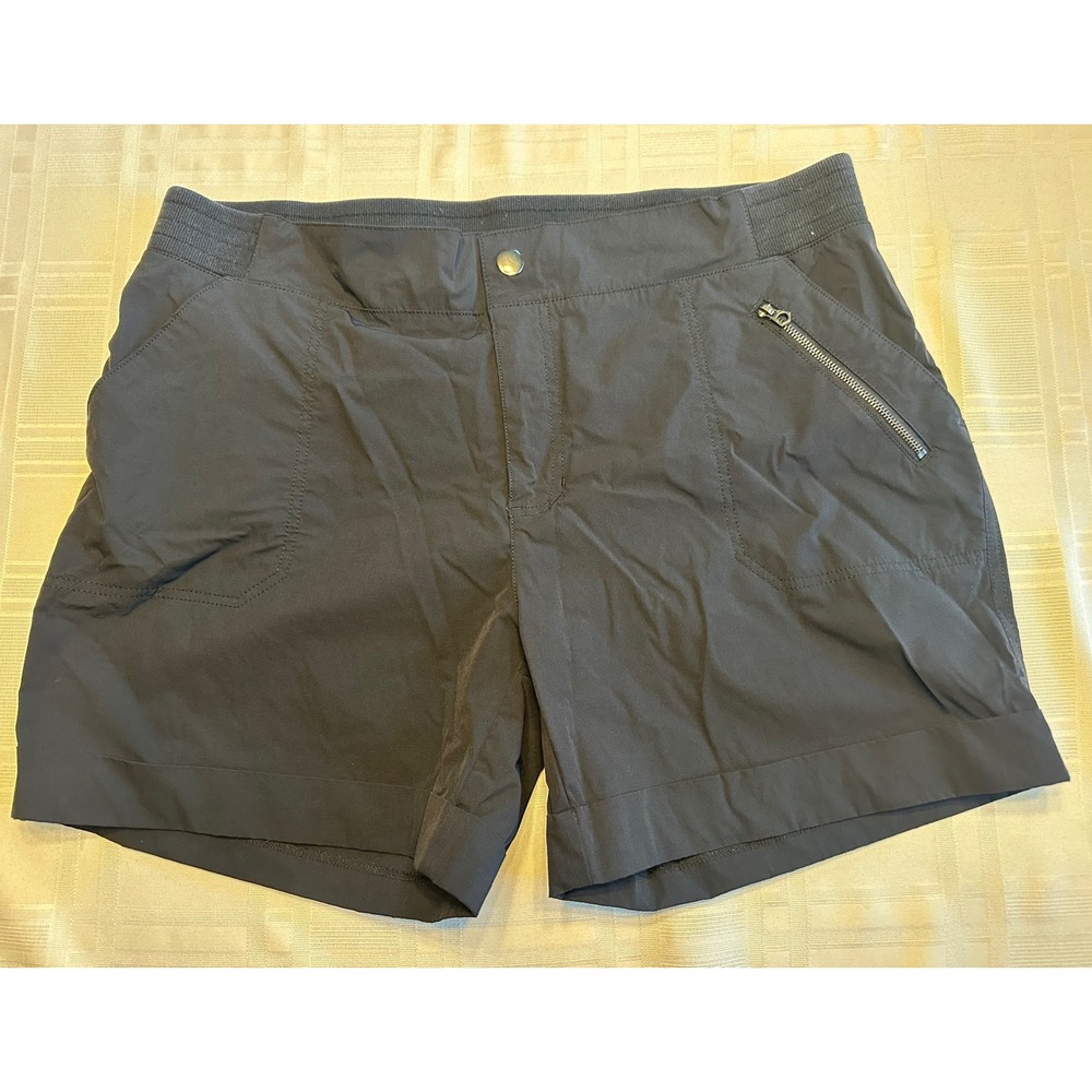 Swiss Alps Shorts Women XL Black Hiking Outdoor Stretch Cargo Zipper Pocket